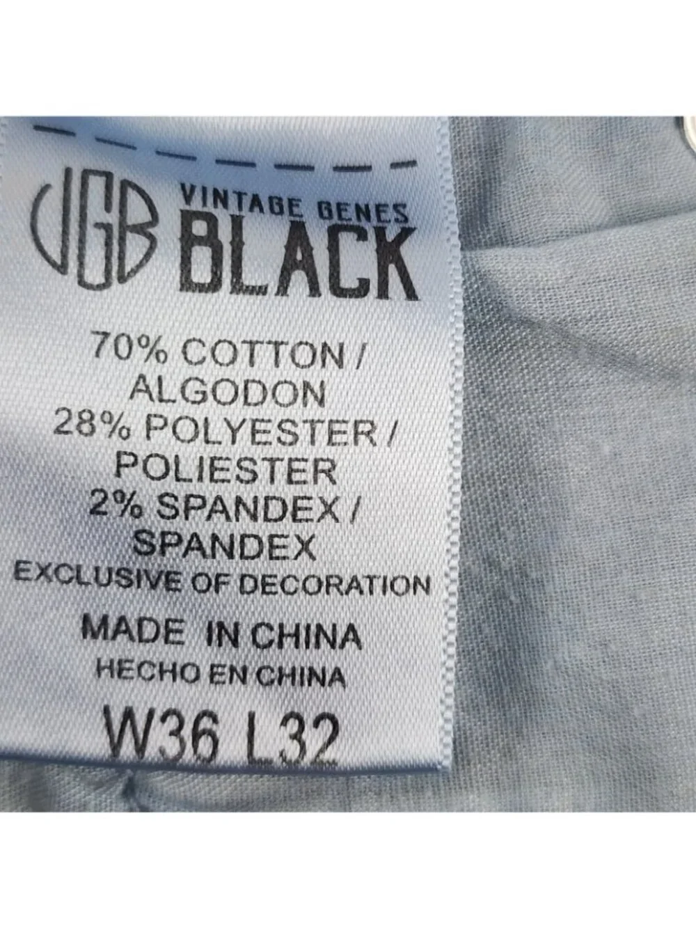 Vintage Genes Black Jeans Mens 36x30 Blue Slim Fit Denim